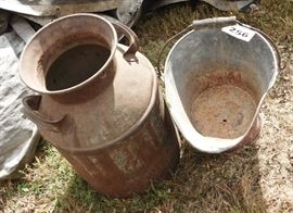 vintage milkpail and coalpail