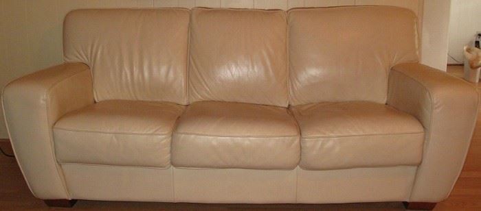 Leather Ivory Tone Sofa