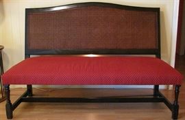 Drexel Heritage Postbello Home Dark Walnut Capresi Cane Back Butlers Bench. The Postobello Home collection from Drexel Heritage evokes the timeless beauty of relaxed elegance. Classic lines, sophisticated finishes, and custom color and fabric options, conceptualized by Los Angeles-based mother-daughter design duo Jude Scarboro and Jennifer Scarboro.