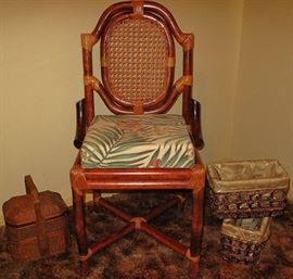 Vintage Rattan Oriental Style Side Chair
