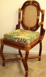Vintage Rattan Oriental Style Side Chair