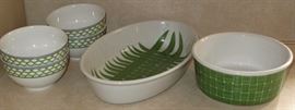 Studio Nova: "Country Trellis" set of 4 Cereal Bowls, "Kipa Mai" 14 7/8" Oval Baker and Round Casserole/Souffle' Baker