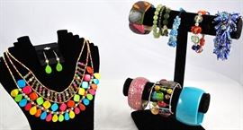Great collection of bright colored fun costume jewelry