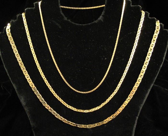 
A Collection of 14K Gold Chain Necklaces