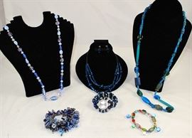 Natural Stones, Glass Beads and Italian Art Glass Beads completes this wardrobe of Jewelry