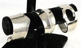 Collection Of Silvertone Cuff Bracelets