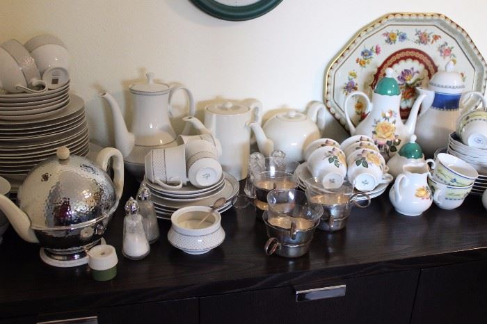 selection of dinner and tea sets.