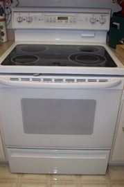 GE Profile electric stove with ceramic top.
