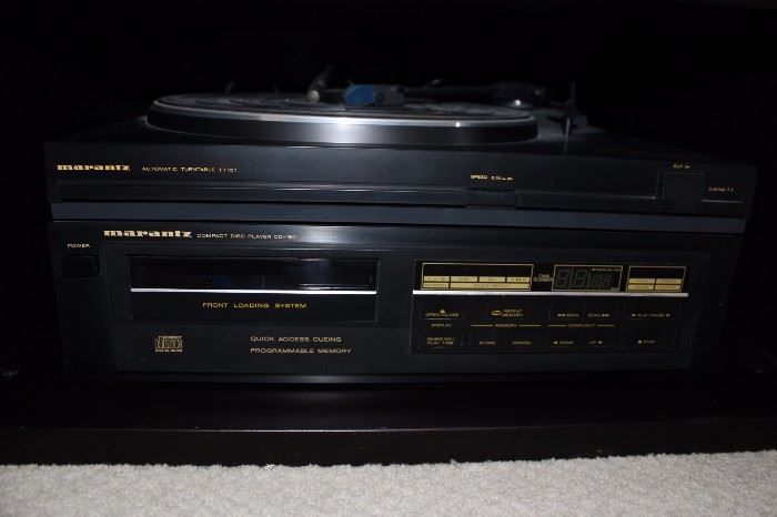 Marantz turntable and Marantz compact disc player CD-150.