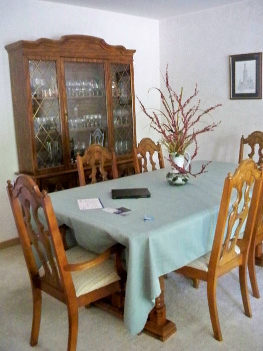 Dinning Table & Chair-Lighted China Cabinet
