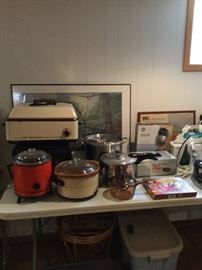 Crock pots, Roaster, other kithen items