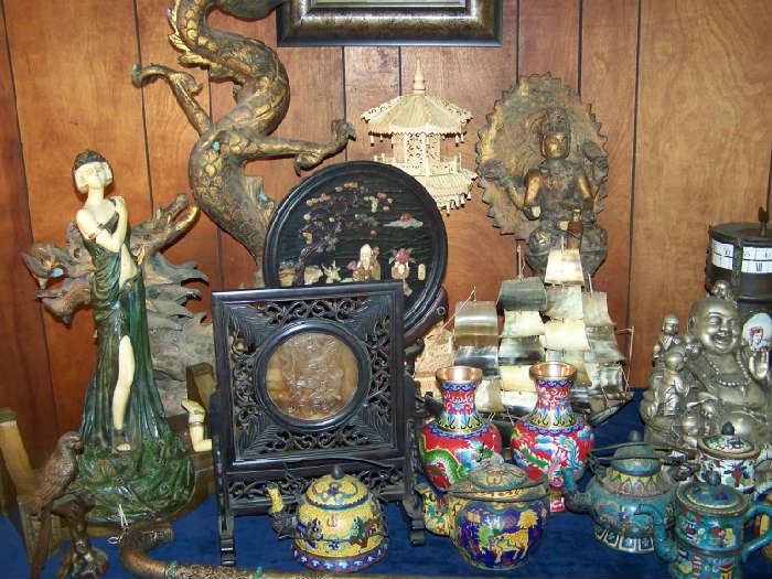 Assortment of Oriental Statues & Vases