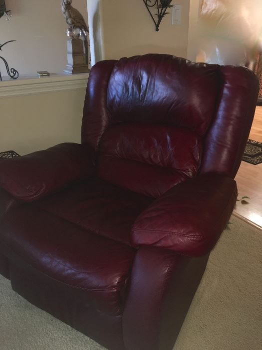 Red leather recliner 