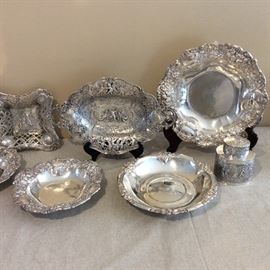 Ornate Antique German Repousse 800 bowls