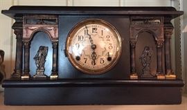 Sessions mantle clock, ebony with gold accents