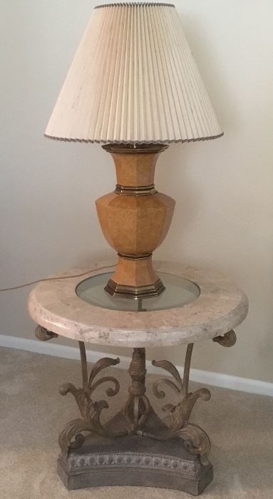 Solid and heavy table and lamp ... times TWO!!!