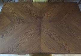 DR table is 5' x 40", or up to 8' with leaves.