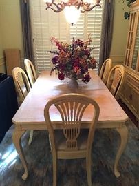 White Wash Dining Table 8 Chairs