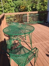 outdoor metal patio furniture - chairs and table 36"