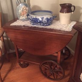 serving cart with drop leaves