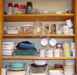 Vintage Corelle dishes and Pyrex