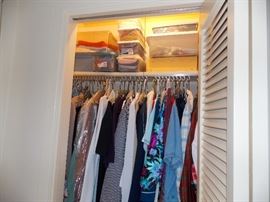 Four closets FULL of nice ladies clothing (Large, 16's), shoes (9 1/2) purses, scarves...
