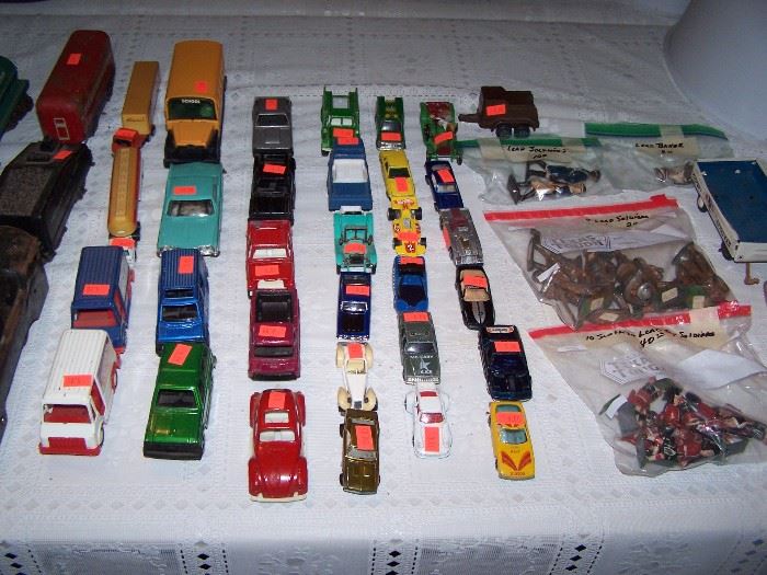 Toy cars & trucks, toy soldiers