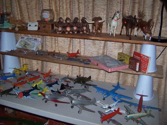Bryer animals, airplanes, gum machine, etc.