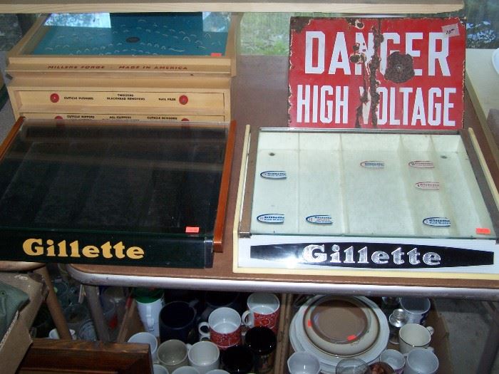 Gillette display cases