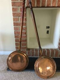 Antique copper bed pans