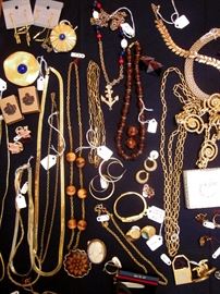 Costume jewelry, plus a bit of gold and gold-filled items.