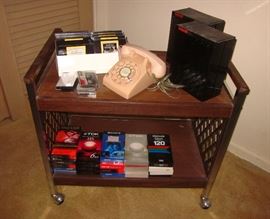 Mid Century TV cart on casters