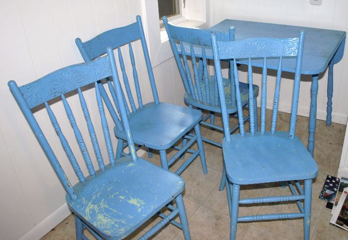 Blue Painted Dinette Set