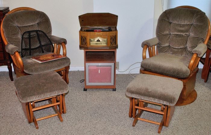 Two side chairs with Ottamans