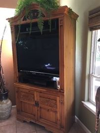 Artisanal cabinet storage, linens, entertainment 35.00 o.b.o.