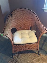 Woven chair 25.00, needs repair or not. Set of two.  Second one is 45.00