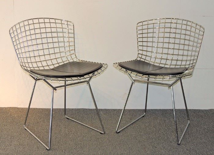 Lot 1 Pair of Harry Bertoia for Knoll Steel Wire Chairs