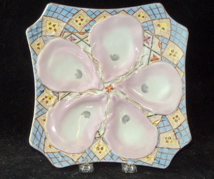 Lot 97 Six Carlsbad Porcelain Oyster Plates