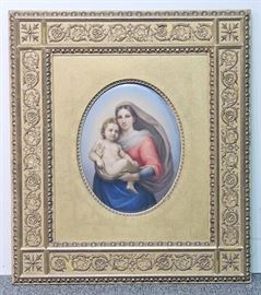 Lot 99 19th C. KPM Porcelain Plaque: Madonna and Child, Henry Bucker