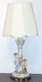 Lot 110 Continental Porcelain Figural Lamp