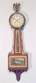 Lot 112 Chelsea Mahogany-case Banjo Clock, with Mt. Vernon painting