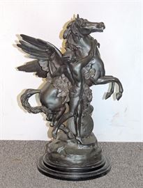 Lot 116 Emile Louis Picault Classical Bronze Sculpture: Perseus & Pegasus