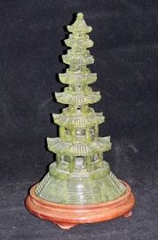 Lot 157 Chinese Spinach Jade Pagoda Incense Burner