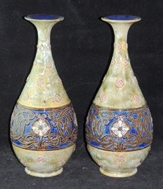 Lot 108 Pair of Royal Doulton Art Nouveau Vases