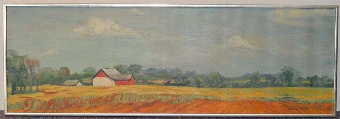 Lot 228 Robert Martin Oil on Canvas, Farm, Bucks County