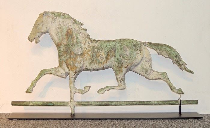 Lot 274 19th C. Copper Running Horse Weathervane