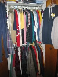 LOTS OF FINE CLOTHES; MEN'S 2XL TALL, SHOES 13-14; WOMENS SIZE 10-14. SHOE SIZE 7 1/2-8