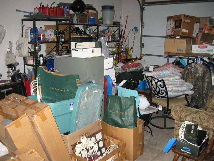 OVERVIEW, 1/2 OF THE GARAGE, MUCH OF THIS WILL BE MOVED OUTSIDE