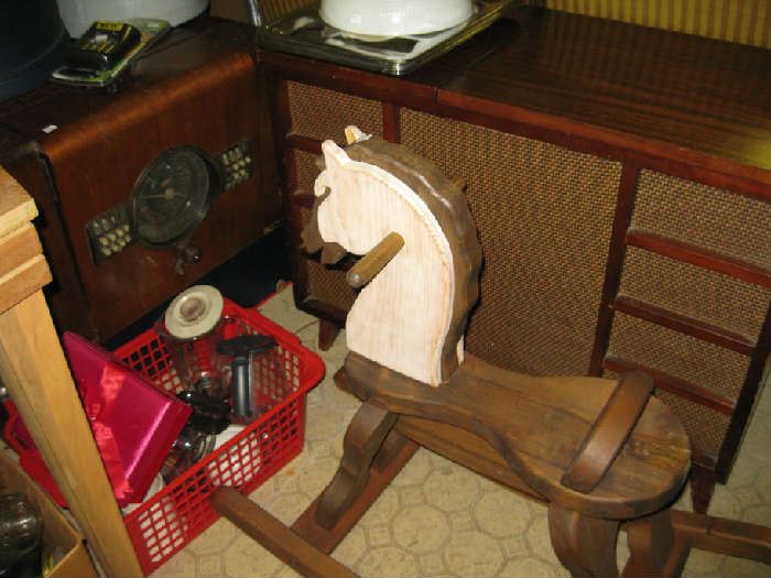 OLD RADIO AND STEREO, ROCKING HORSE