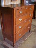 Period walnut 4 drawer chest.
